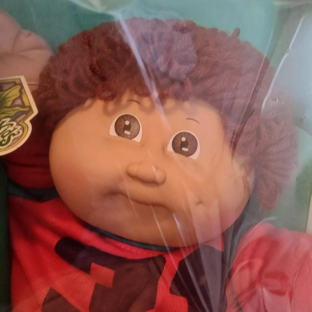 Coleco Cabbage Patch Kids Doll Barnaby Zed 1983 Red Green Sport Jersey #31 Boxed
